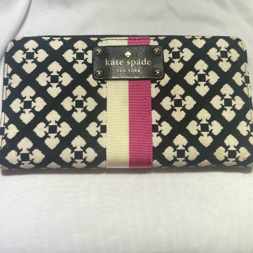 Kate Spade Wallet - "Neda” Canvas Zip Around